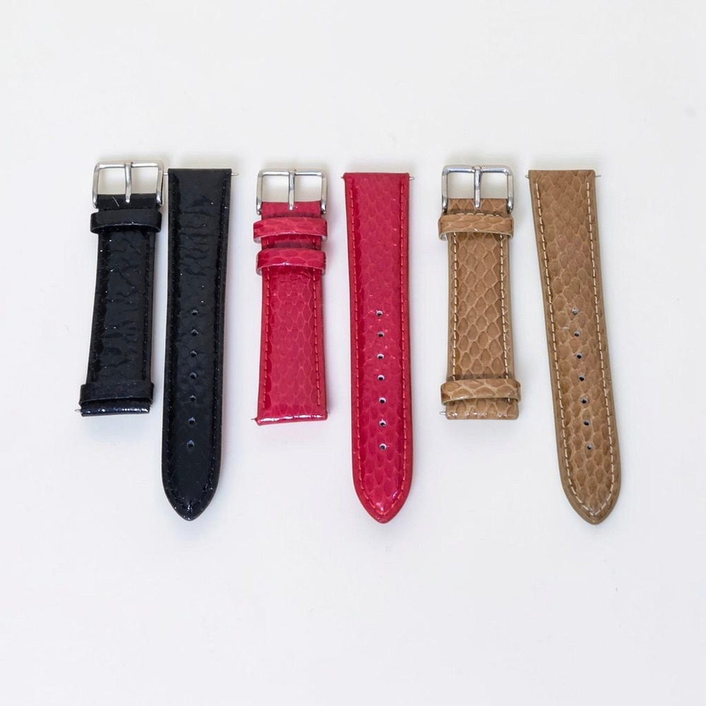 Lot 3 Invicta 20mm IS289 Copperhead Snakeskin Red Black Tan Straps Quick Change